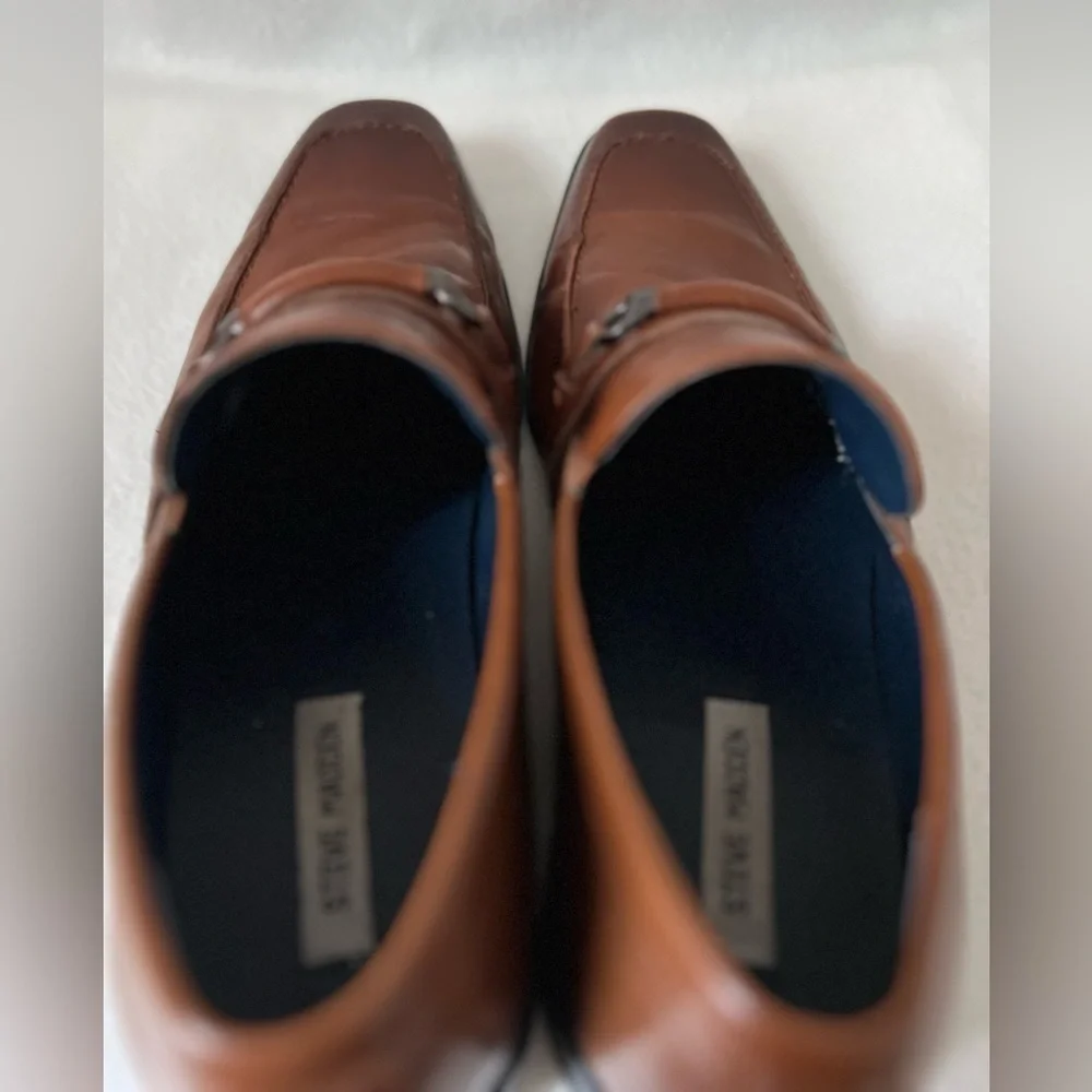 Steve Madden Size 10 1/2 Brown Leather Slip On Mens Shoes